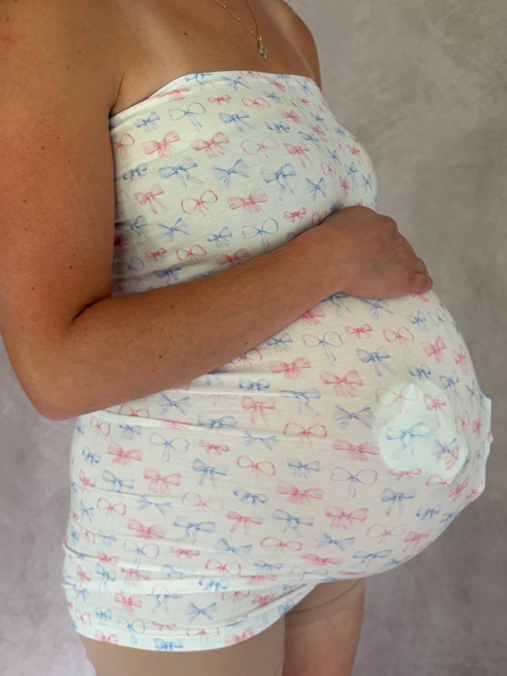 Belly Band (Full) - Pink and Blue Bows